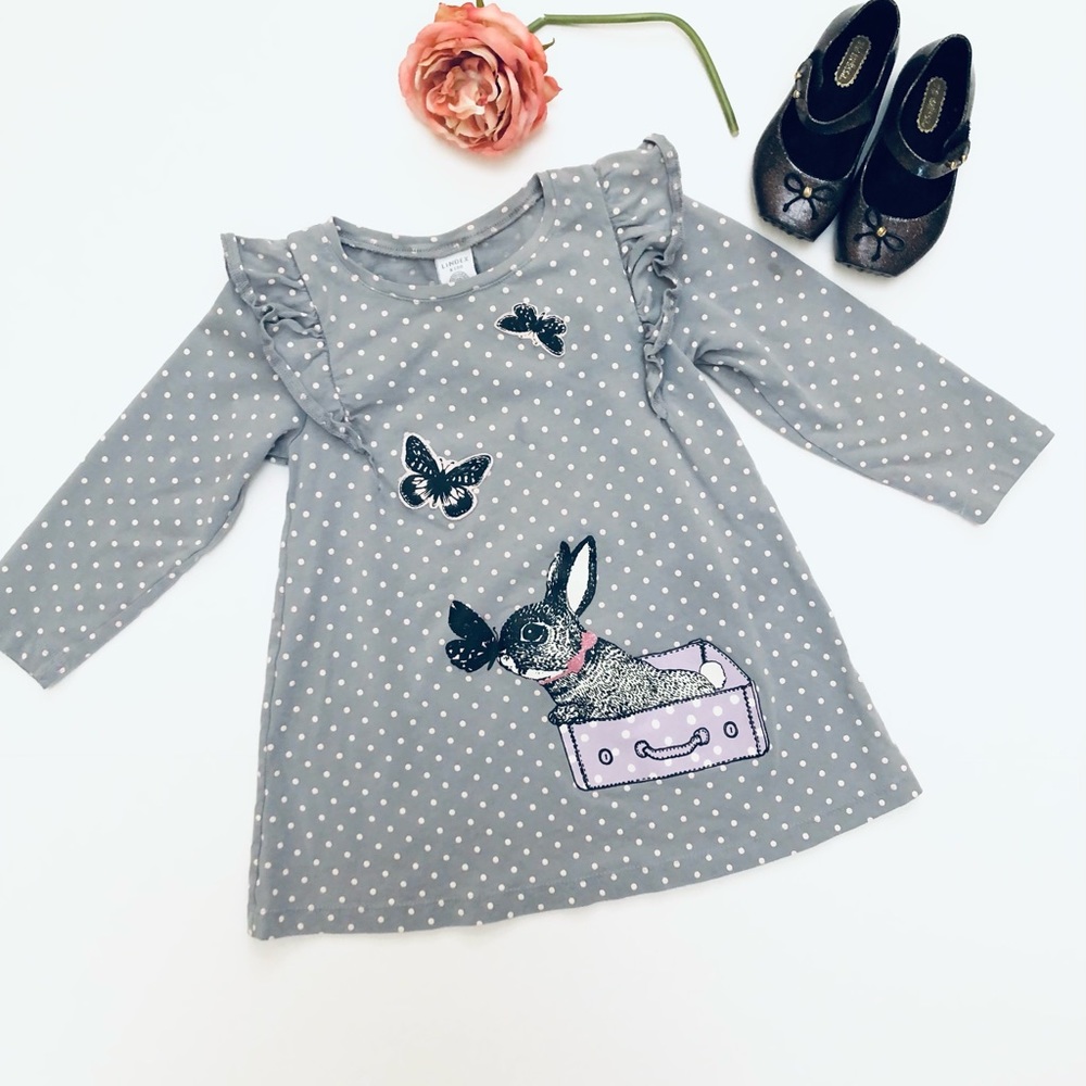 Lindex Bunny Polka Dot long sleeve dress